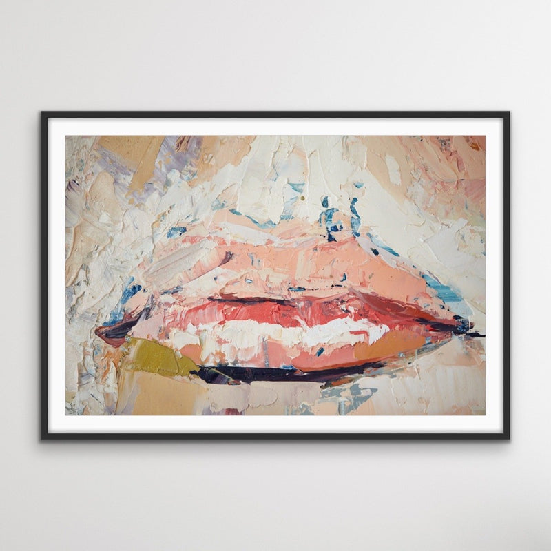 Her Lips - Portrait Print On Canvas Or Paper - I Heart Wall Art
