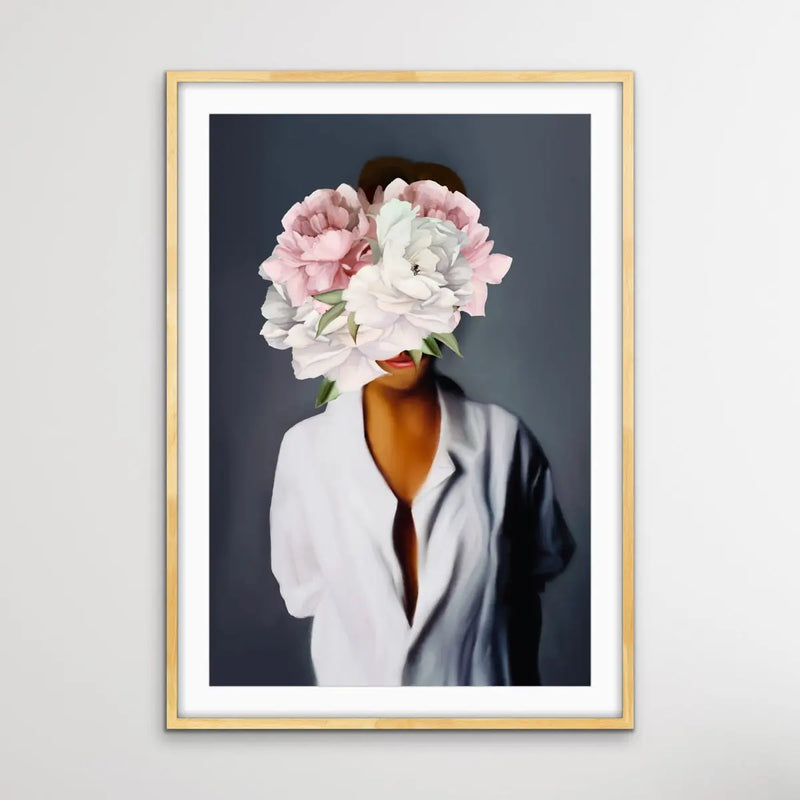 Her Secret Life Print One - Women With Flowers Artwork Series - I Heart Wall Art