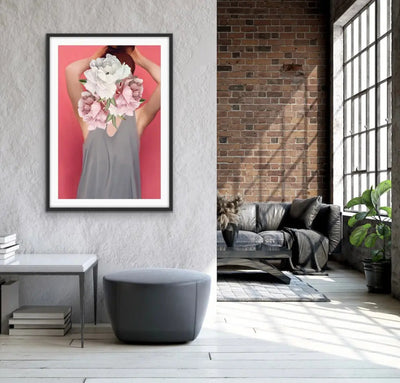 Her Secret Life Print Three - Women With Flowers Artwork Series - I Heart Wall Art