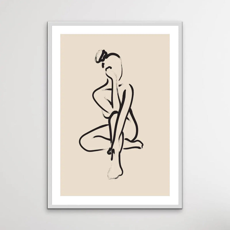 Her Shape Two -  Minimalist Black and White Woman Body Classic Art Print - I Heart Wall Art