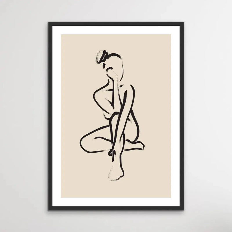 Her Shape Two -  Minimalist Black and White Woman Body Classic Art Print - I Heart Wall Art