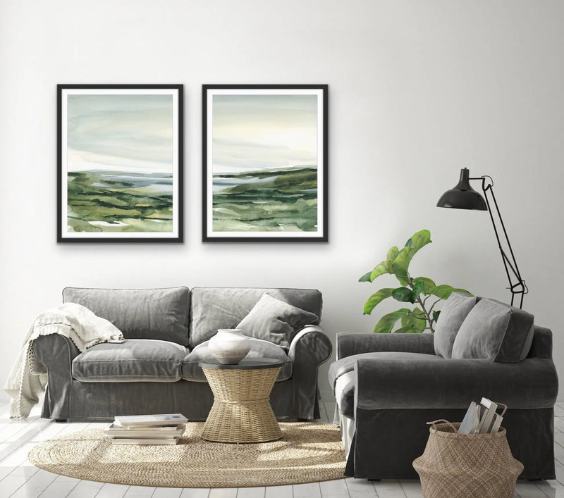 Hillside - Two Piece Landscape Print Set - I Heart Wall Art