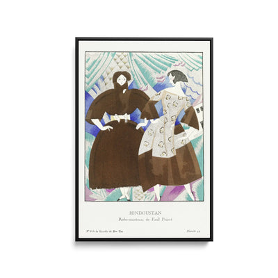 Hindoustanobe-manteau, de Paul Poiret (1920) by Charles Martin - Stretched Canvas Print or Framed Fine Art Print - Artwork I Heart Wall Art Australia 