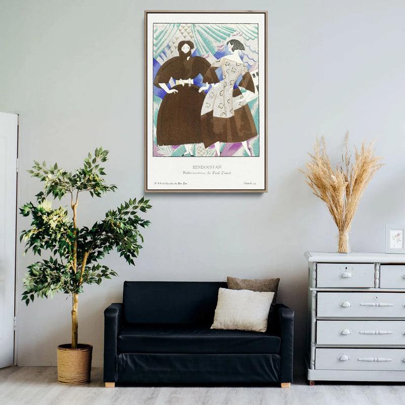 Hindoustanobe-manteau, de Paul Poiret (1920) by Charles Martin - Stretched Canvas Print or Framed Fine Art Print - Artwork I Heart Wall Art Australia 