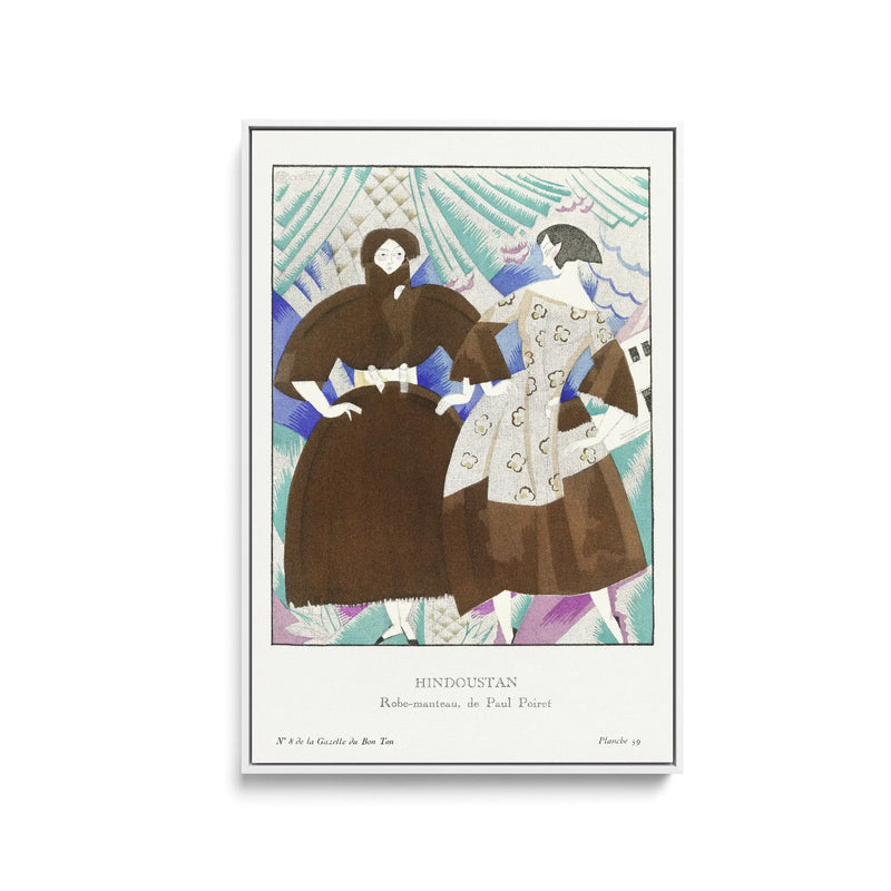 Hindoustanobe-manteau, de Paul Poiret (1920) by Charles Martin - Stretched Canvas Print or Framed Fine Art Print - Artwork I Heart Wall Art Australia 