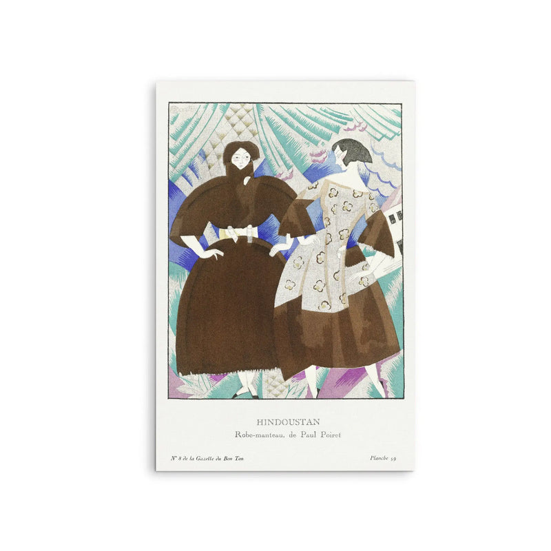 Hindoustanobe-manteau, de Paul Poiret (1920) by Charles Martin - Stretched Canvas Print or Framed Fine Art Print - Artwork I Heart Wall Art Australia 