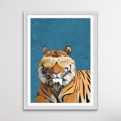 Hip Hop Tiger -  Illustration by Sarah Manovski Available as a Canvas or Paper Print I Heart Wall Art Australia 