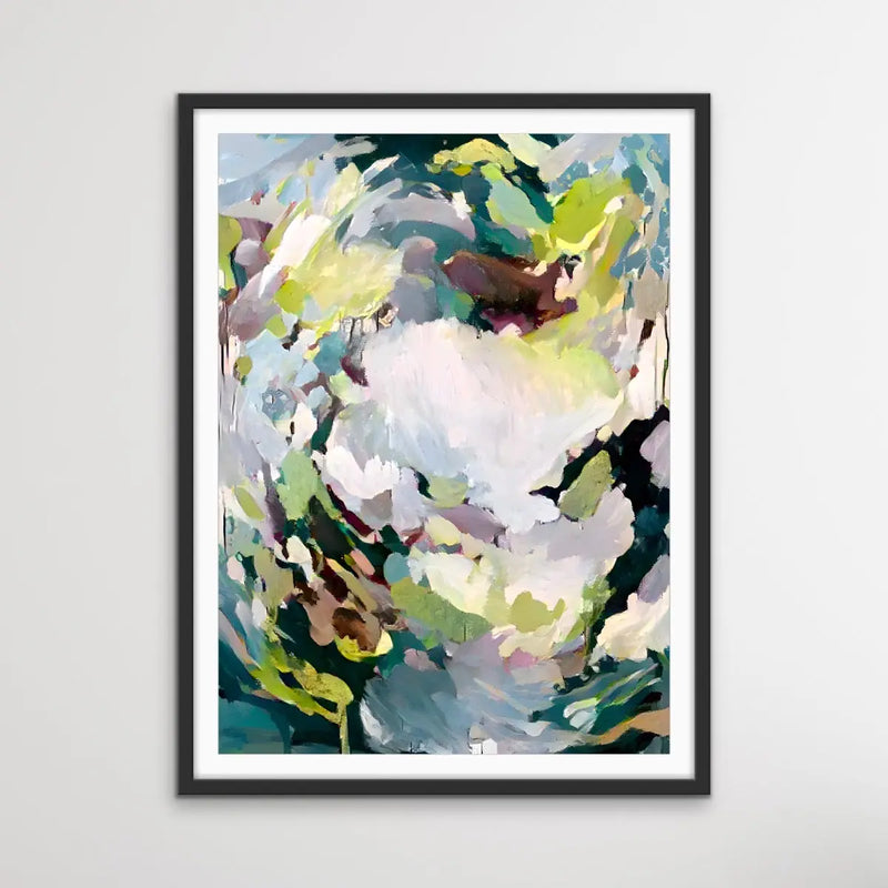 In The Hinterland - Green and Yellow Abstract Artwork Canvas Print by Edie Fogarty - Abstract Nature Wall Art - I Heart Wall Art