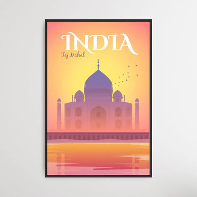 India - Vintage Style Travel Print - I Heart Wall Art