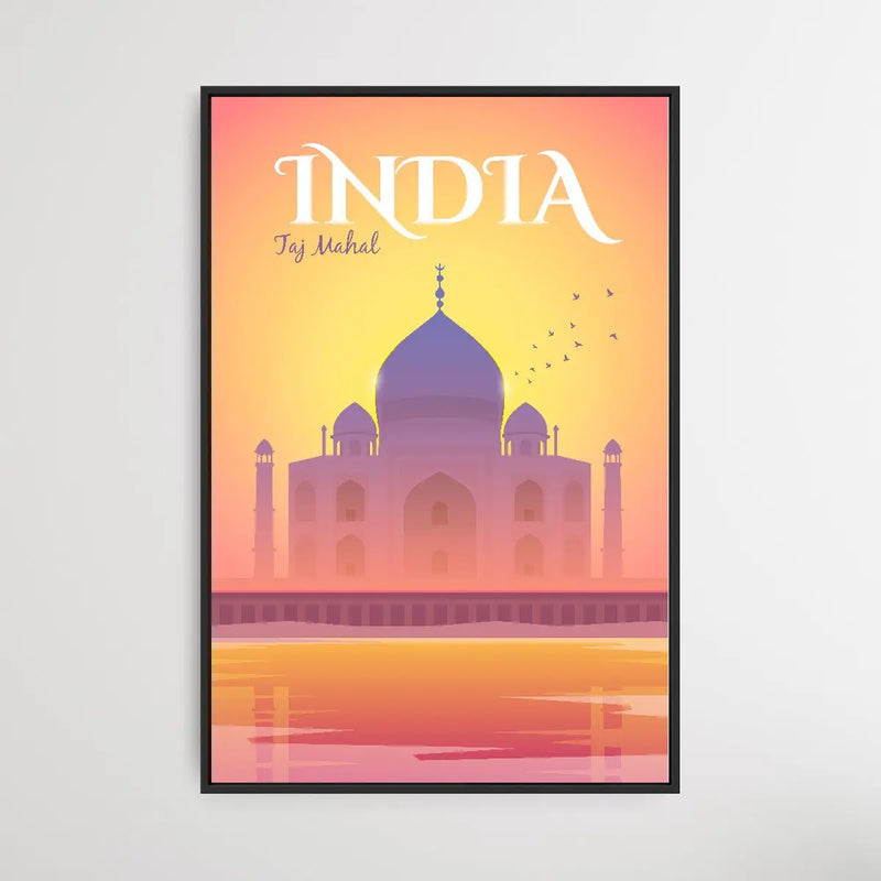 India - Vintage Style Travel Print - I Heart Wall Art