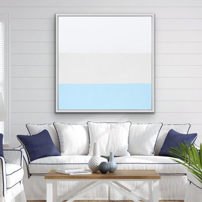Into The Blue Sky - Square Abstract Blue Grey Geometric Wall Art Canvas Print - I Heart Wall Art