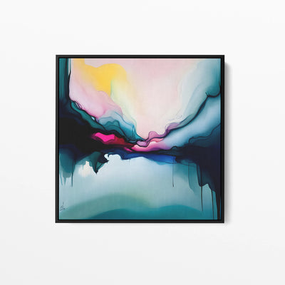 Into The Future - Blue and Pink Alcohol Ink - Stretched Canvas Canvas Print or Framed Art Print I Heart Wall Art Australia 