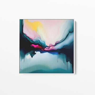 Into The Future - Blue and Pink Alcohol Ink - Stretched Canvas Canvas Print or Framed Art Print I Heart Wall Art Australia 