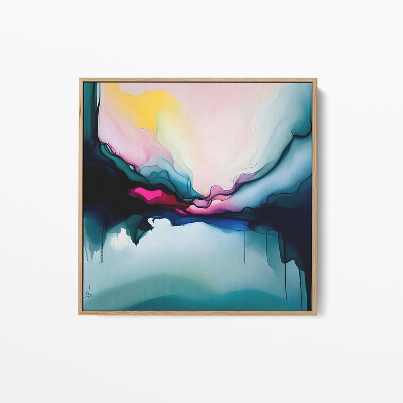 Into The Future - Blue and Pink Alcohol Ink - Stretched Canvas Canvas Print or Framed Art Print I Heart Wall Art Australia 