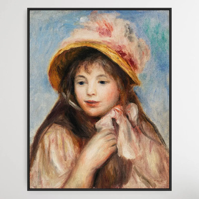 Jeune fille au chapeau rose (1894) by Pierre-Auguste Renoir I Heart Wall Art Australia 