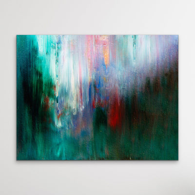 Jewel Tones - Green Abstract Stretched Canvas Print - I Heart Wall Art