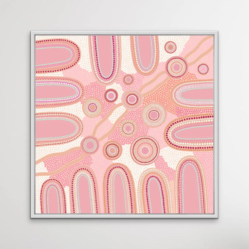 Journey Through The Mountains -Pink - Art Print By Sherri Cummins I Heart Wall Art Australia 