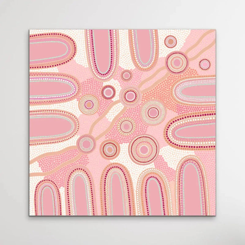 Journey Through The Mountains -Pink - Art Print By Sherri Cummins I Heart Wall Art Australia 