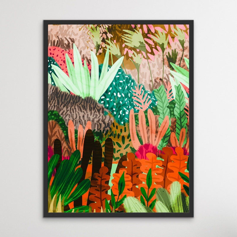 Junglified - Abstract Colourful Monstera Jungle Original Artwork Canvas or Paper Print - I Heart Wall Art