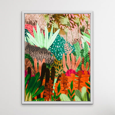 Junglified - Abstract Colourful Monstera Jungle Original Artwork Canvas or Paper Print - I Heart Wall Art