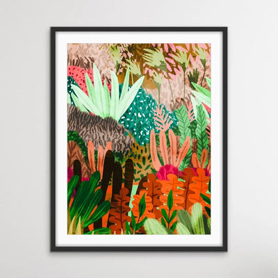 Junglified - Abstract Colourful Monstera Jungle Original Artwork Canvas or Paper Print - I Heart Wall Art