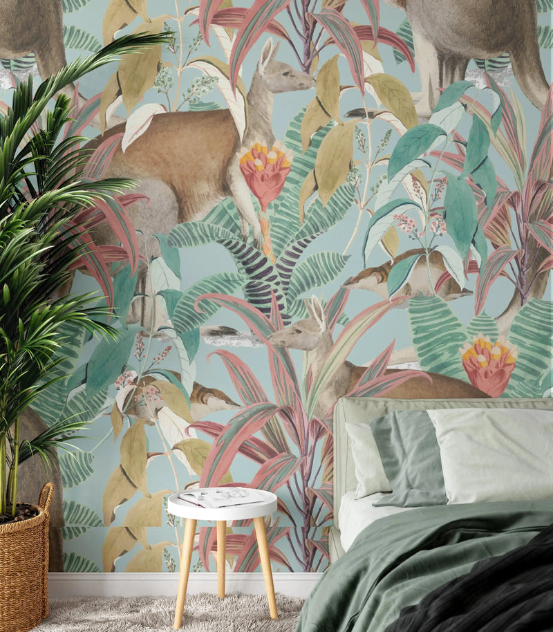 Kangaroo Jungle  - Jungle Kids Wallpaper I Heart Wall Art Australia 
