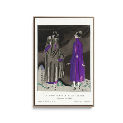 La promenade a Montmartre, Ensemble, de Beer (1920) by Charles Martin - Stretched Canvas Print or Framed Fine Art Print - Artwork I Heart Wall Art Australia 