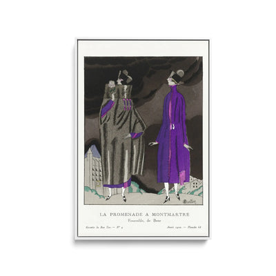 La promenade a Montmartre, Ensemble, de Beer (1920) by Charles Martin - Stretched Canvas Print or Framed Fine Art Print - Artwork I Heart Wall Art Australia 