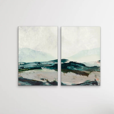 Land Ahoy - Two Piece Abstract Landcape Print Set by Dan Hobday Diptych - I Heart Wall Art