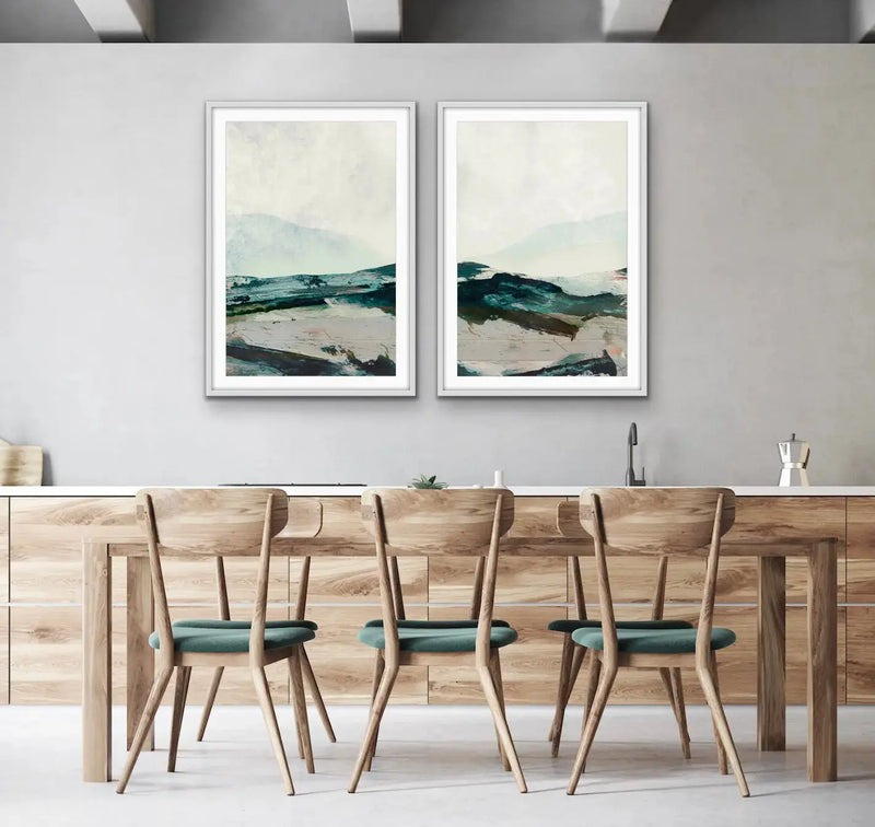 Land Ahoy - Two Piece Abstract Landcape Print Set by Dan Hobday Diptych I Heart Wall Art Australia 