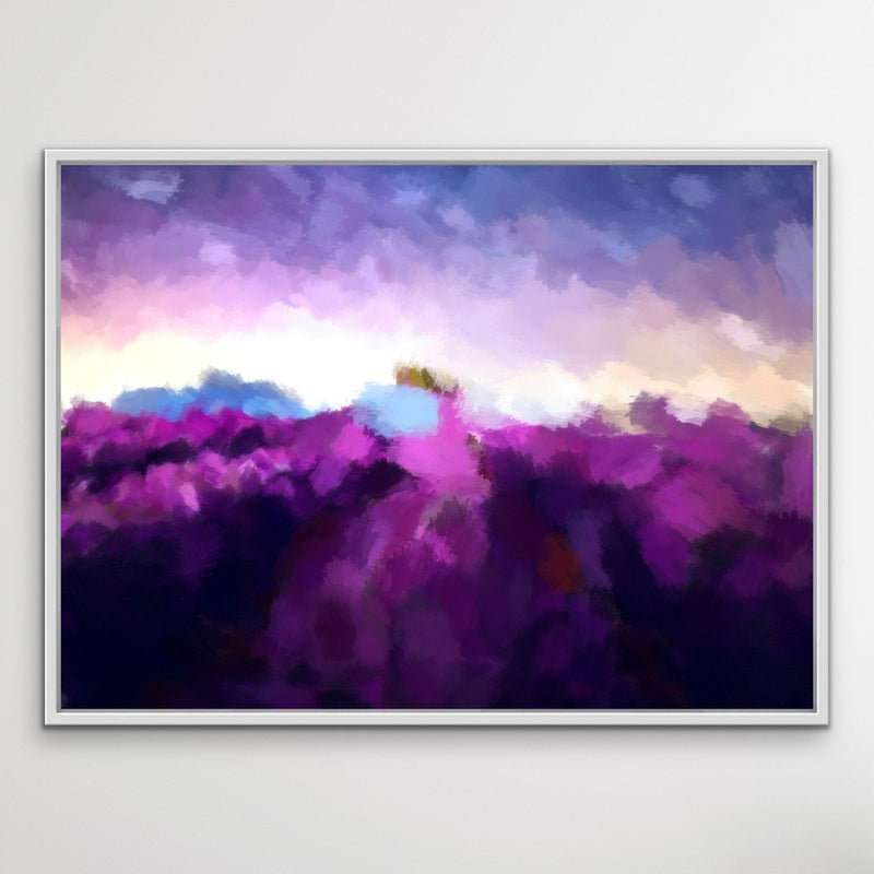 Lavender Fields - Abstract Purple Original Stretched Canvas Wall Art Print - I Heart Wall Art