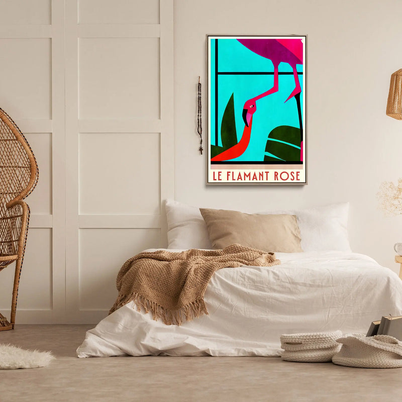 Le Flamant RoseI by Bo Anderson - Stretched Canvas Print or Framed Fine Art Print - Artwork I Heart Wall Art Australia 