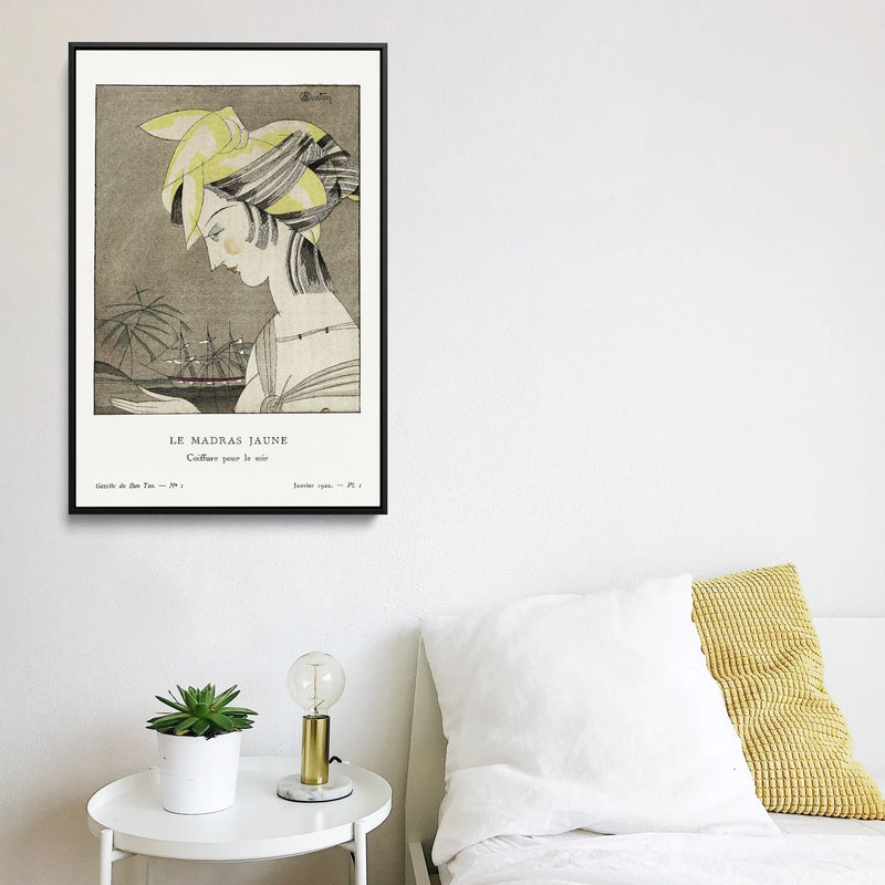 Le madras jaune, coiffure pour le soir (1920) by Charles Martin- Stretched Canvas Print or Framed Fine Art Print I Heart Wall Art Australia 