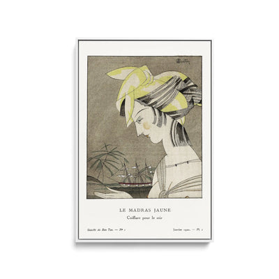 Le madras jaune, coiffure pour le soir (1920) by Charles Martin- Stretched Canvas Print or Framed Fine Art Print I Heart Wall Art Australia 