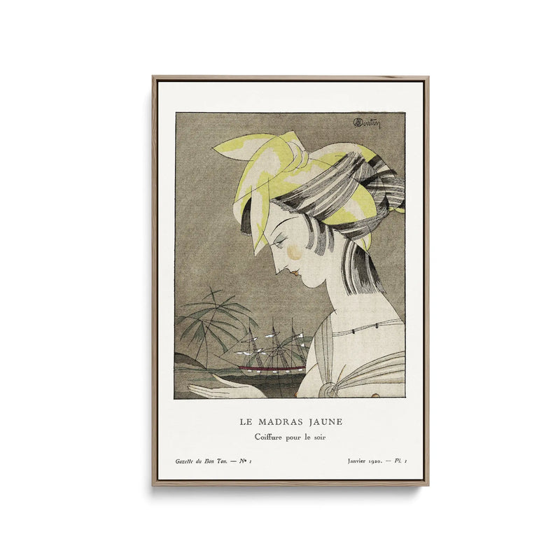 Le madras jaune, coiffure pour le soir (1920) by Charles Martin- Stretched Canvas Print or Framed Fine Art Print I Heart Wall Art Australia 