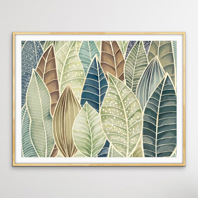 Leaf - Green and Blue Australian Nature Art Print - Nature Wall Art - I Heart Wall Art