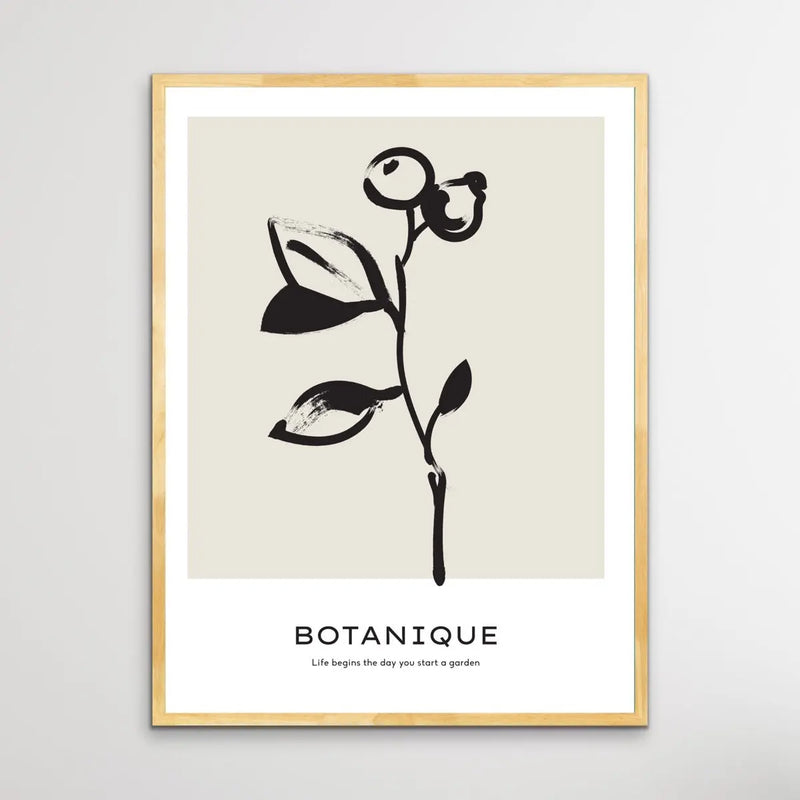Life Begins The Day You Start A Garden -  Minimalist Black and White Botanique Line Classic Art Print - I Heart Wall Art