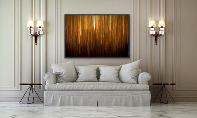 Light Strike -Abstract Gold Black Art Print Stretched Canvas Wall Art - I Heart Wall Art