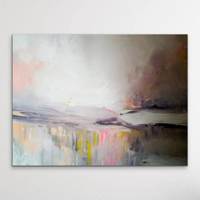 Lights Over The Bay - Pink and Purple Canvas or Paper print I Heart Wall Art Australia 