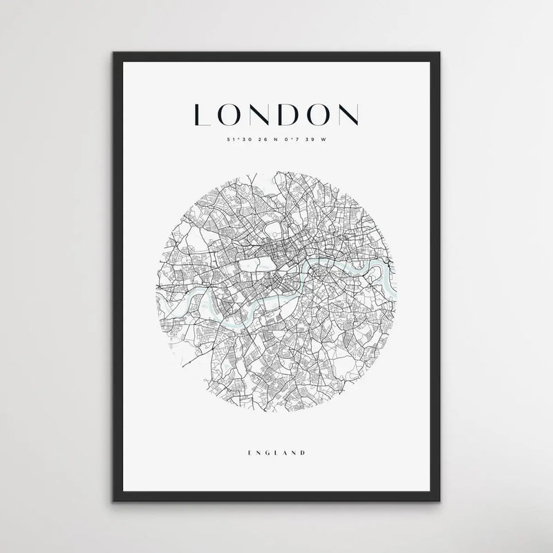 London City Map - Heart, Square Or Round City Map I Heart Wall Art 