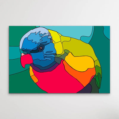 Lorikeet Lines - Colourful Contemporary Lorikeet Print - I Heart Wall Art
