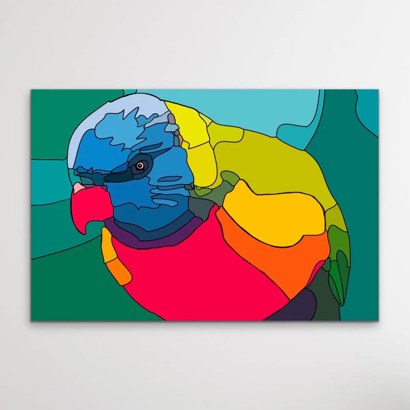 Lorikeet Lines - Colourful Contemporary Lorikeet Print - I Heart Wall Art
