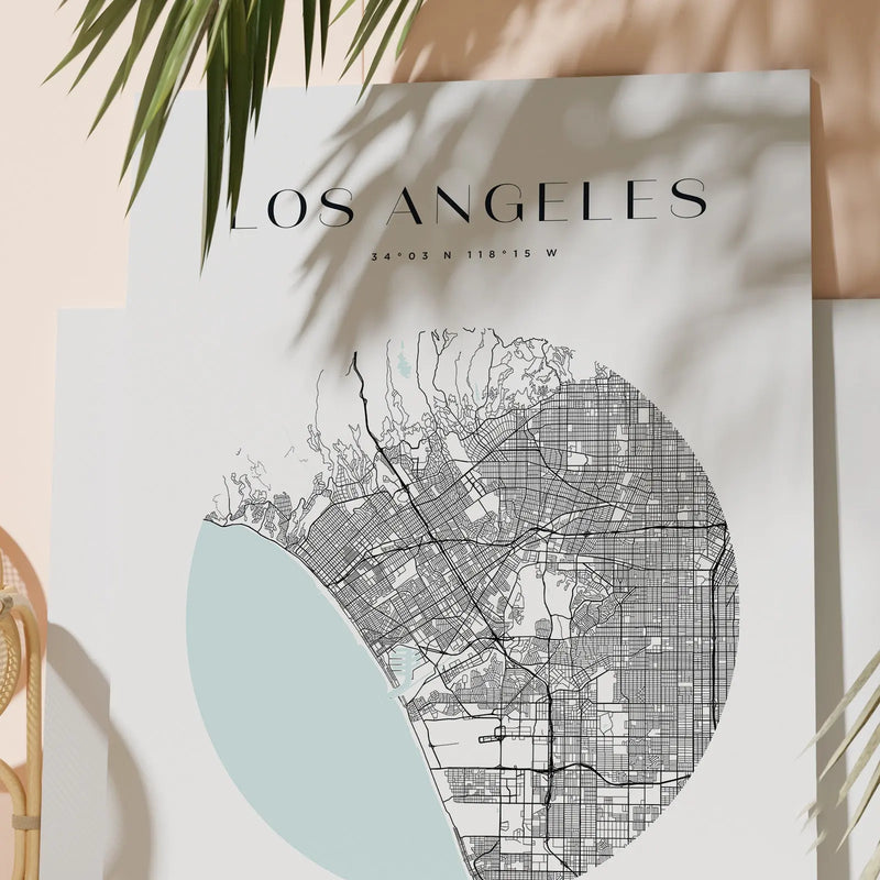 Los Angeles City Map - Heart, Square Or Round City Map I Heart Wall Art 