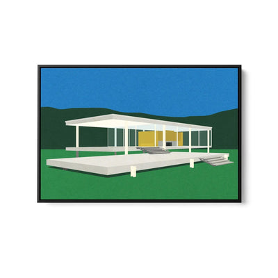 Ludwig Mies Van Der Rohe Farnsworth House by Rosi Feist - Stretched Canvas Print or Framed Fine Art Print - Artwork I Heart Wall Art Australia 