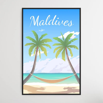 Maldives - Vintage Style Travel Print - I Heart Wall Art