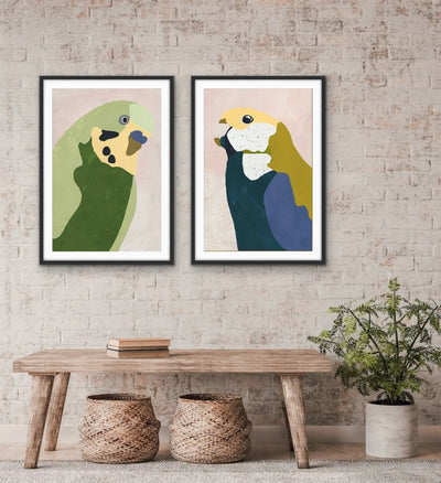Minty The Budgie Collage Artwork- Australian Native Bird Canvas Or Art Print - I Heart Wall Art