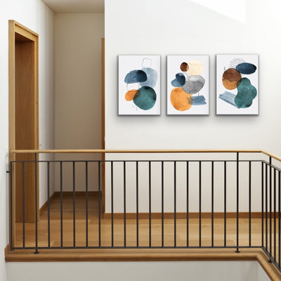 Modern Dreams - Three Piece Geometric Painted Wall Art Print s Triptych - I Heart Wall Art