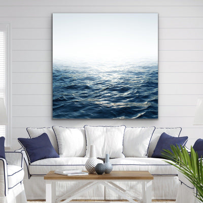 Moonlit Ocean - Hamptons Water Coastal Print on Canvas - I Heart Wall Art