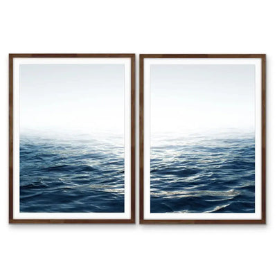 Moonlit Ocean - Two Piece Ocean Water Photographic Print Set I Heart Wall Art Australia 
