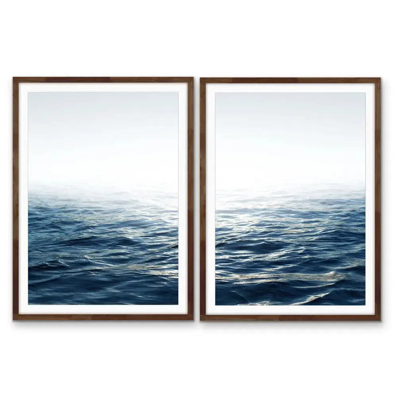 Moonlit Ocean - Two Piece Ocean Water Photographic Print Set I Heart Wall Art Australia 